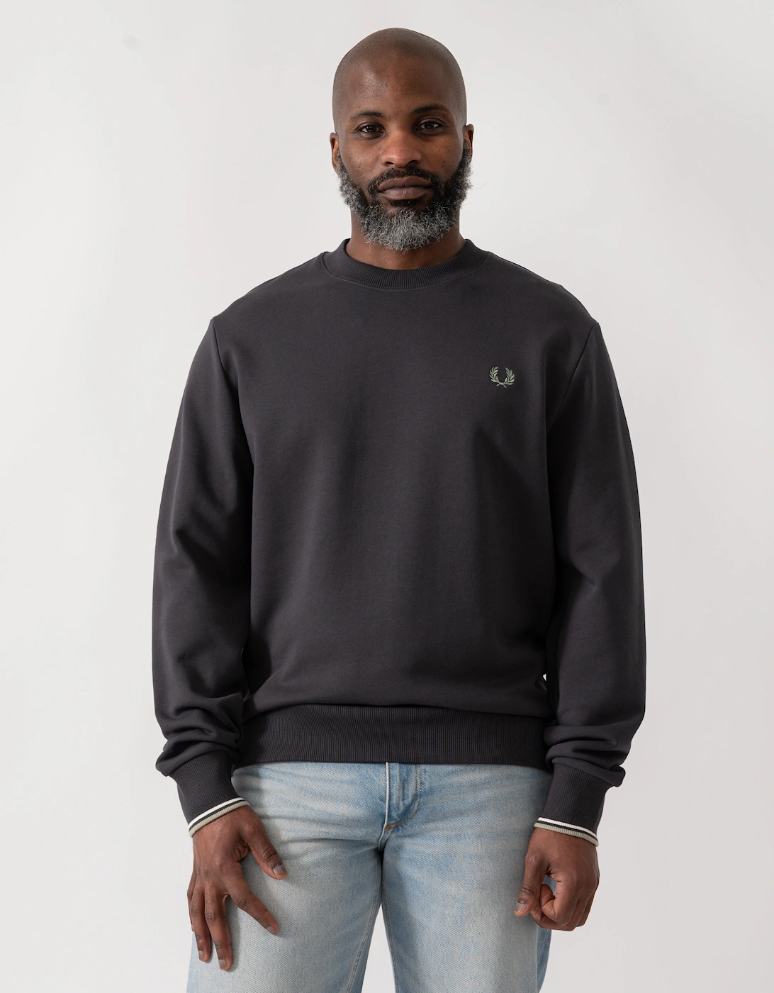 Mens Crew Neck Sweatshirt - Anchor Grey/Ecru/Seagrass 87A, 5 of 4