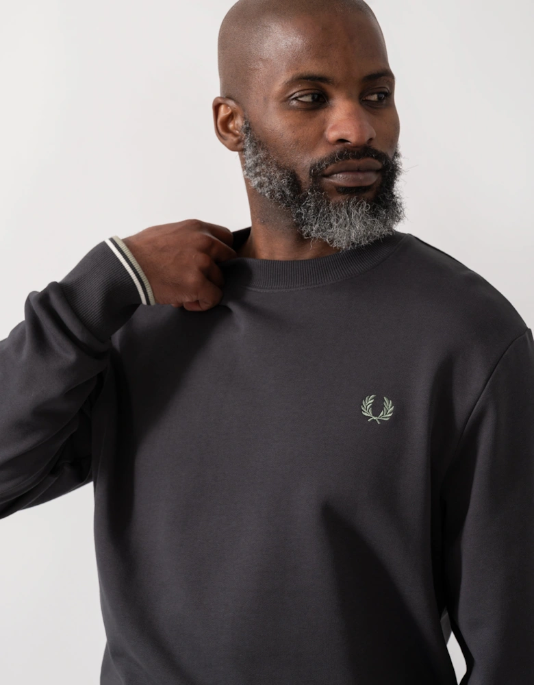 Mens Crew Neck Sweatshirt - Anchor Grey/Ecru/Seagrass 87A
