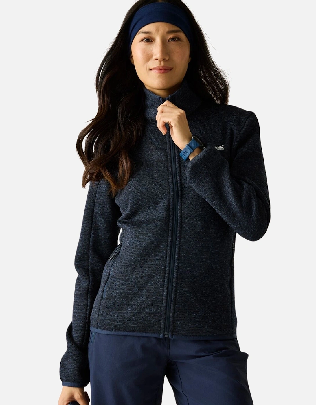 Womens Newhill Brushed-Back Knit Full Zip Fleece, 2 of 1
