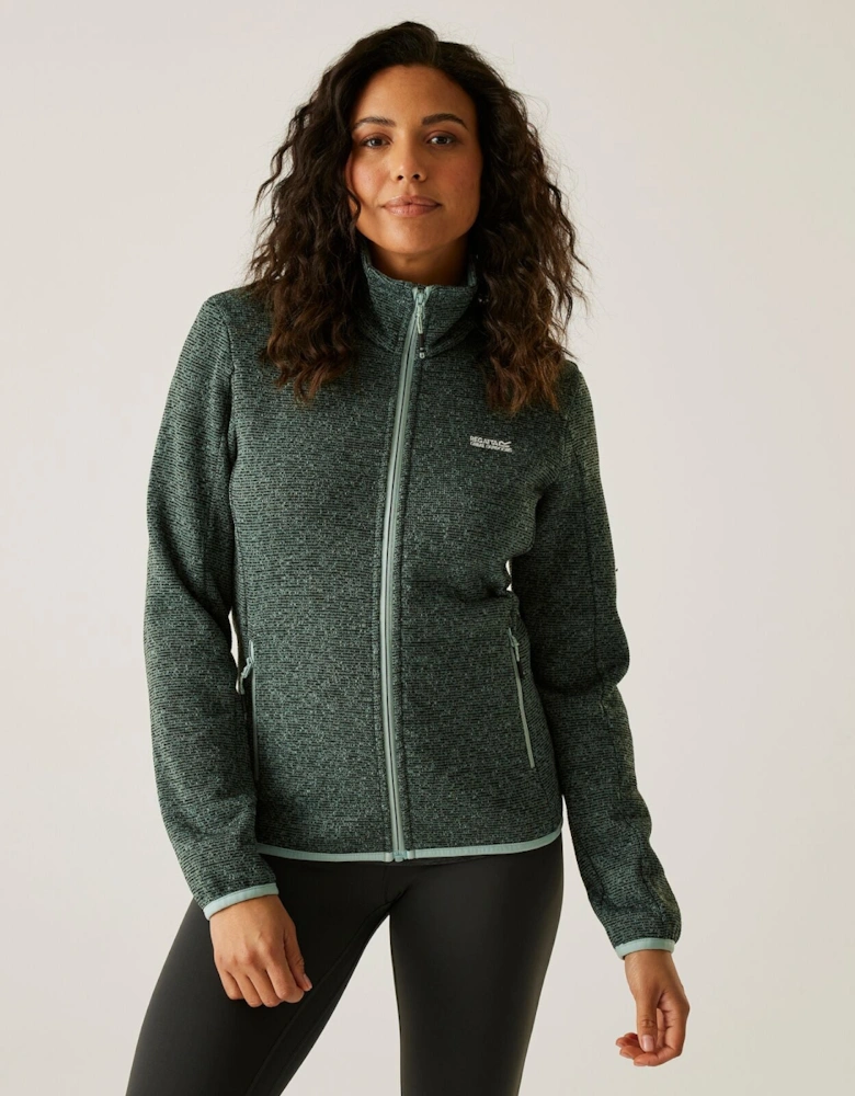 Womens Newhill Brushed-Back Knit Full Zip Fleece