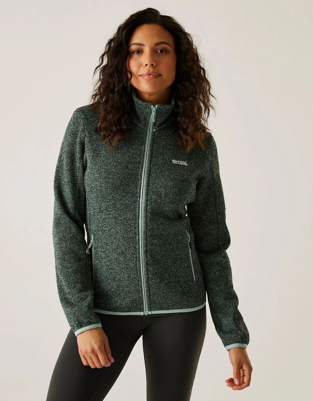 Womens Newhill Brushed-Back Knit Full Zip Fleece, 2 of 1