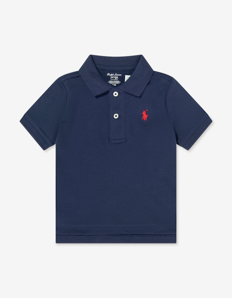 Baby Boys Logo Polo Shirt in Navy