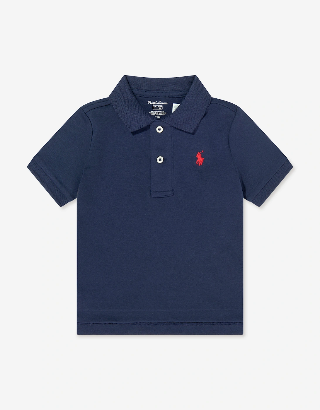 Baby Boys Logo Polo Shirt in Navy, 5 of 4