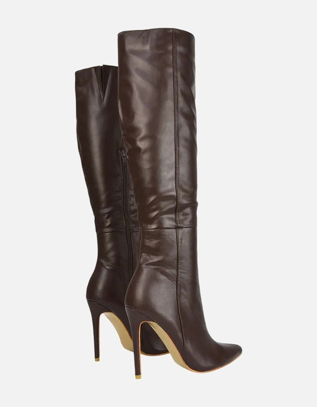 Womens/Ladies Nora Pointed Side Zip High Stiletto Heel Knee-High Boots