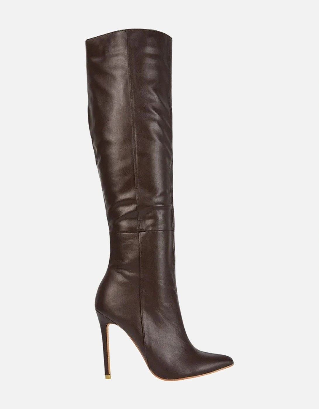 Womens/Ladies Nora Pointed Side Zip High Stiletto Heel Knee-High Boots