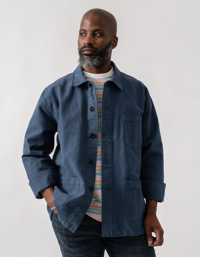 Mens Organic Workwear Jacket - Petrol Blue