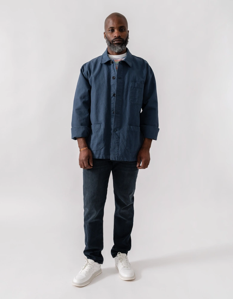 Mens Organic Workwear Jacket - Petrol Blue