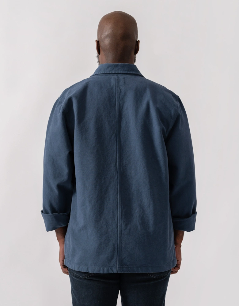 Mens Organic Workwear Jacket - Petrol Blue