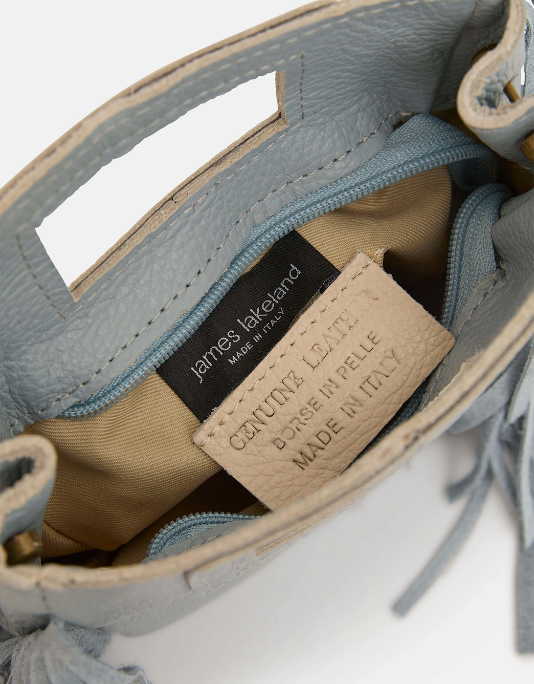 Pale Blue Fringe Bag