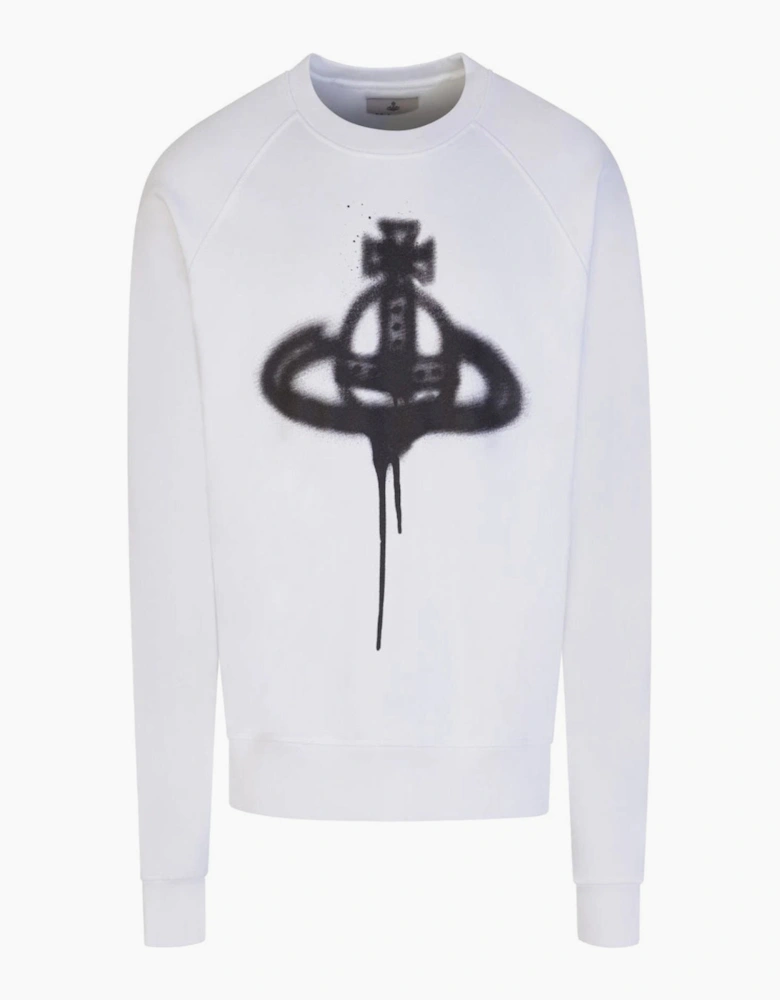 Men's White Spray Orb Raglan Sweatshirt
