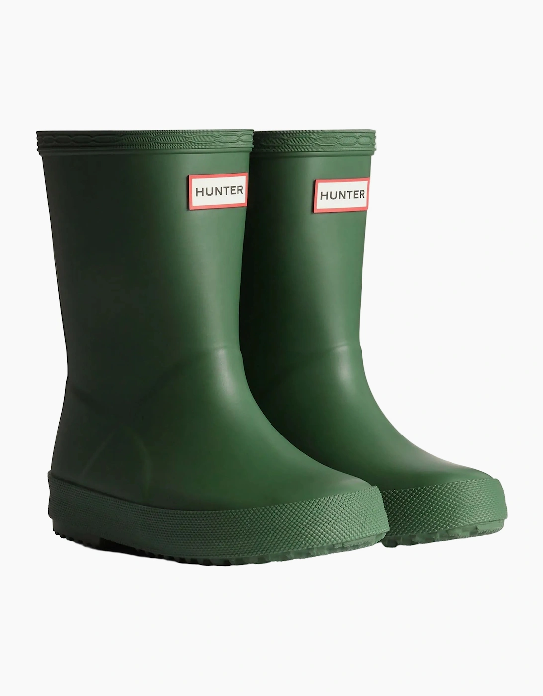 Hunter Unisex Green First (Matte) Rubber Kid's Standard Wellington Boots  Size 4 Kids