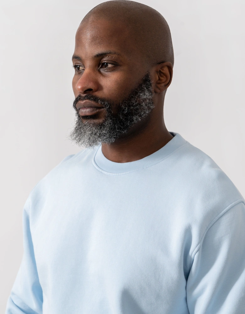 Mens Classic Organic Crew Neck Sweatshirt - Polar Blue