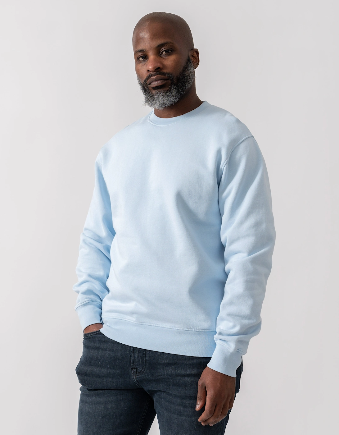 Colorful Standard Men's Polar Blue Classic Organic Crew Neck Sweatshirt - Size: L