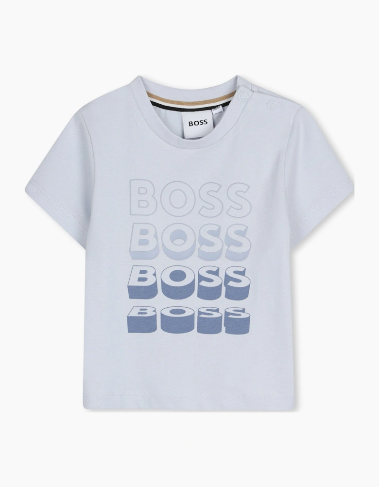 BOSS BABY/TODDLER REPEAT LOGO PALE BLUE T SHIRT J52889