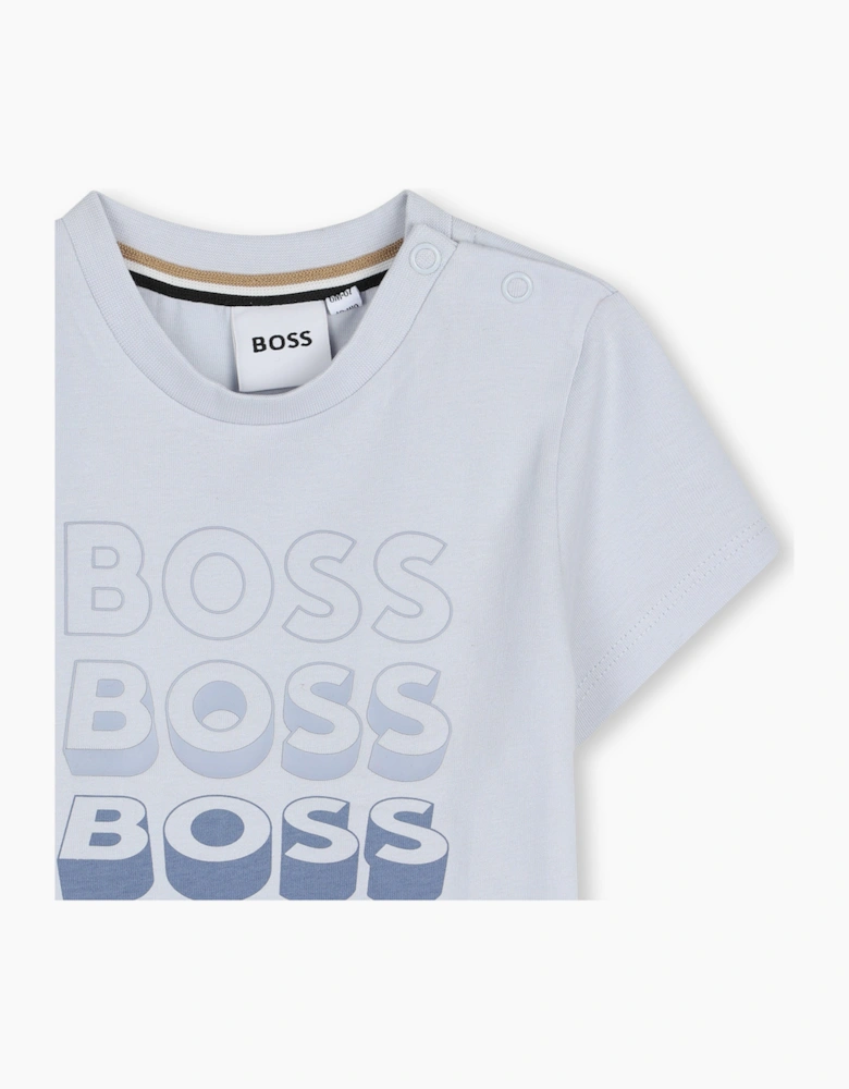BOSS BABY/TODDLER REPEAT LOGO PALE BLUE T SHIRT J52889