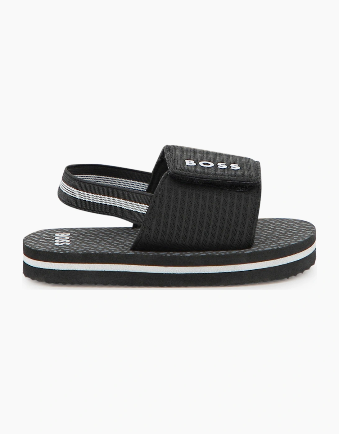 BOSS TODDLER/KID BLACK SLIDERS J52820