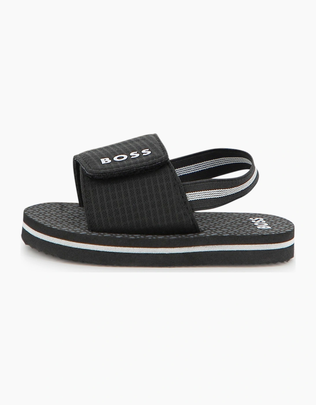 BOSS TODDLER/KID BLACK SLIDERS J52820