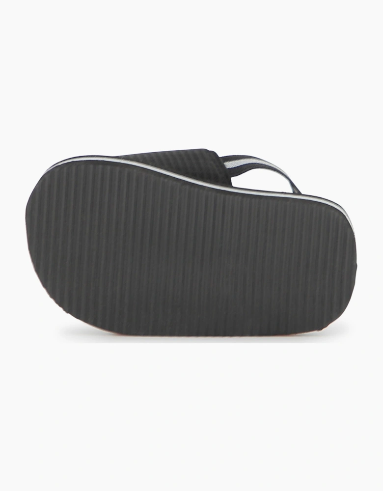 BOSS TODDLER/KID BLACK SLIDERS J52820