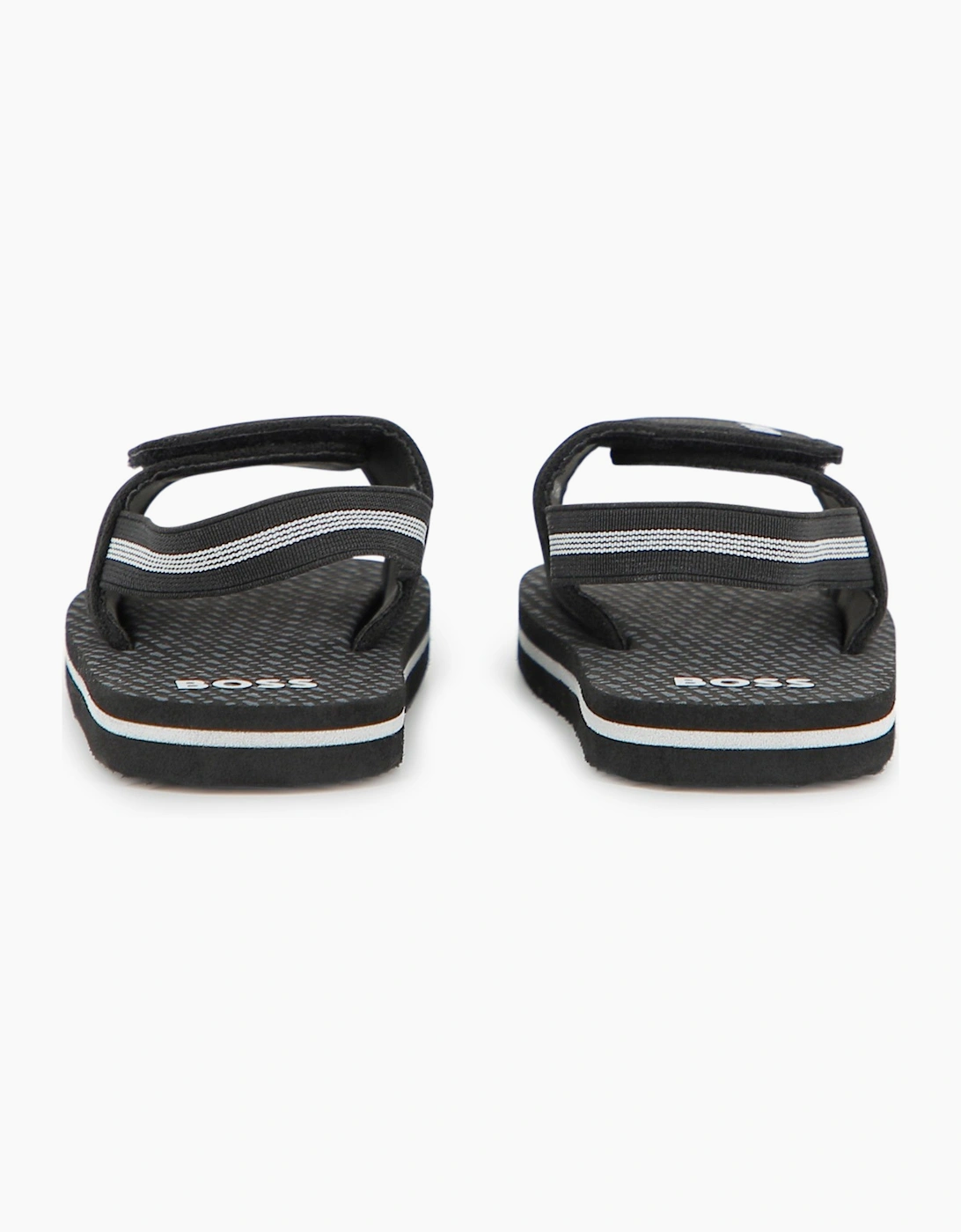 BOSS TODDLER/KID BLACK SLIDERS J52820