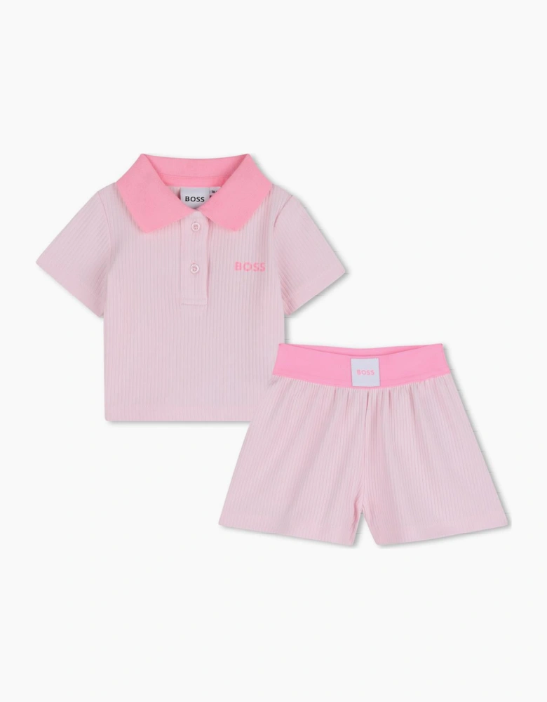 BOSS BABY/TODDLER GIRL PINK 2 PCE SET J53062
