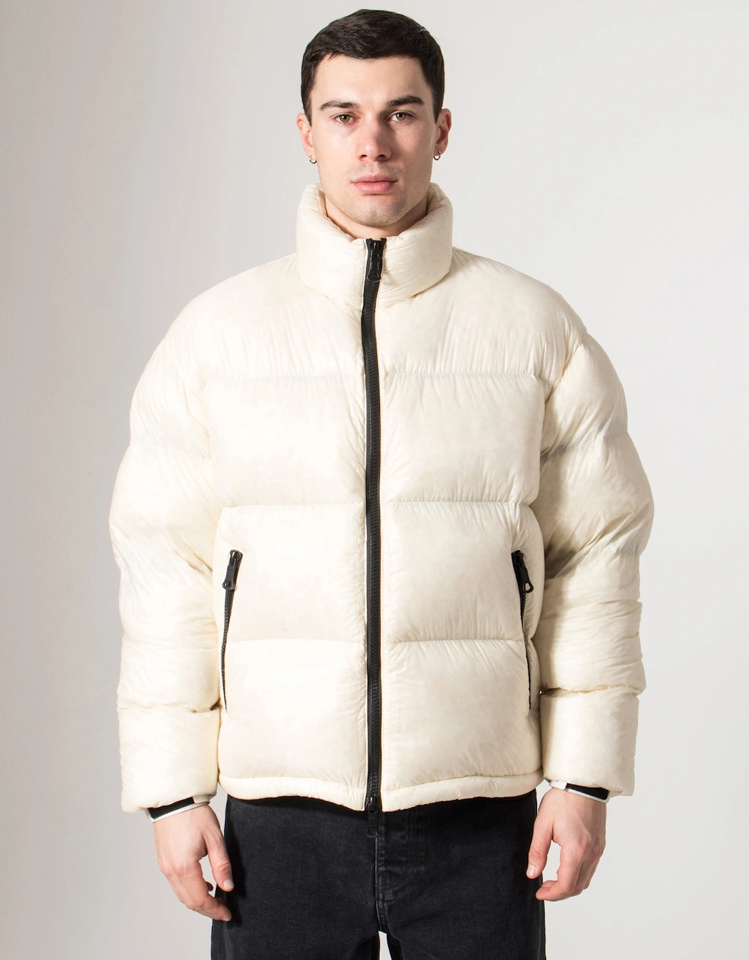 Translucent Funnel Neck Bubble Jacket
