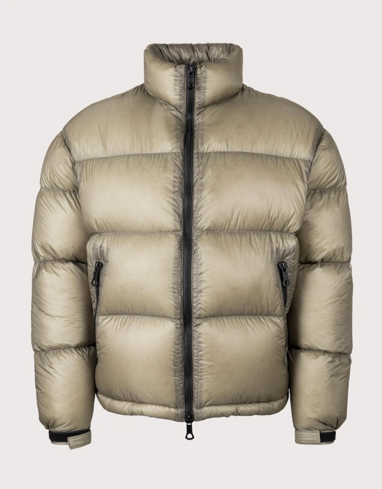 Translucent Funnel Neck Bubble Jacket