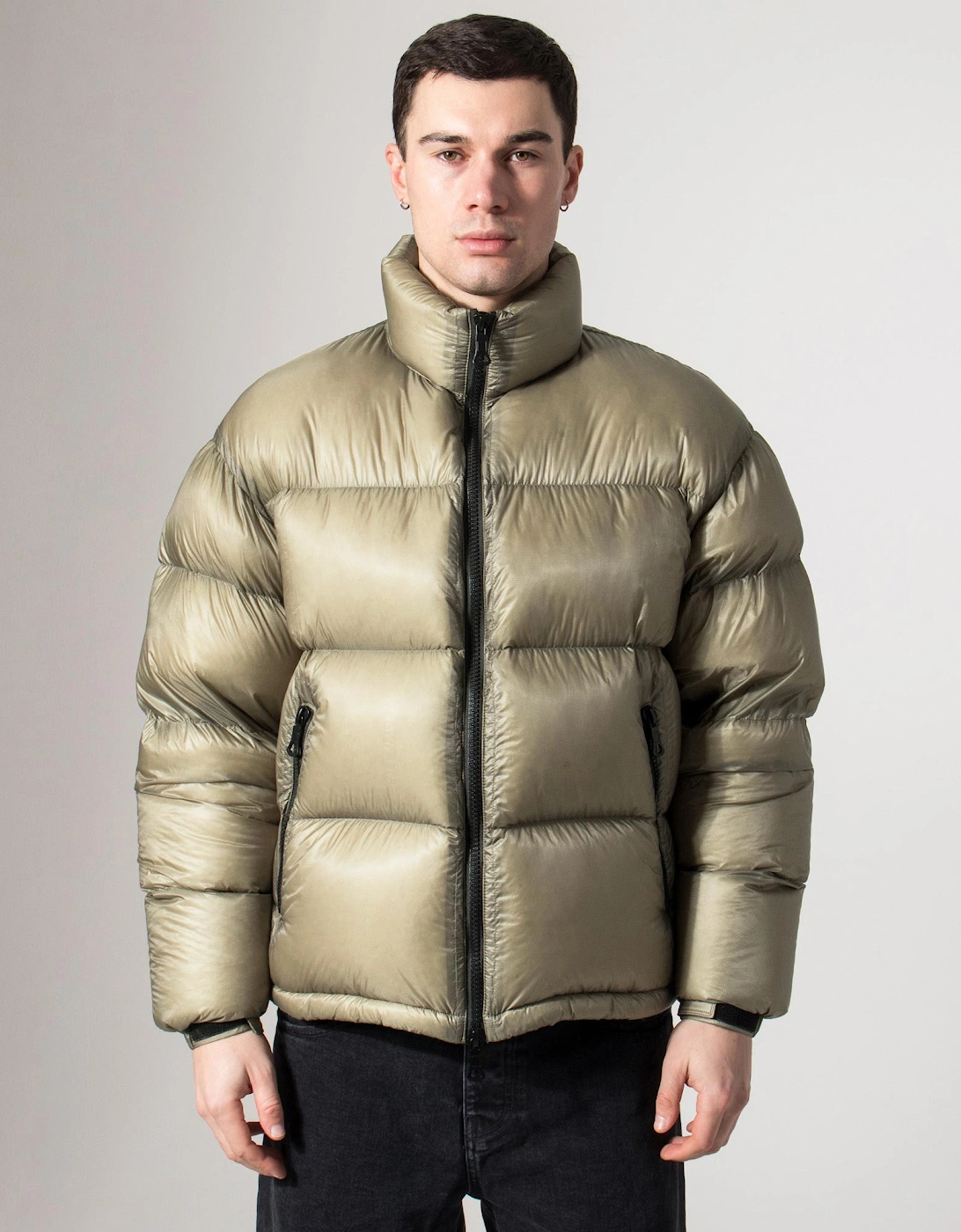 Translucent Funnel Neck Bubble Jacket