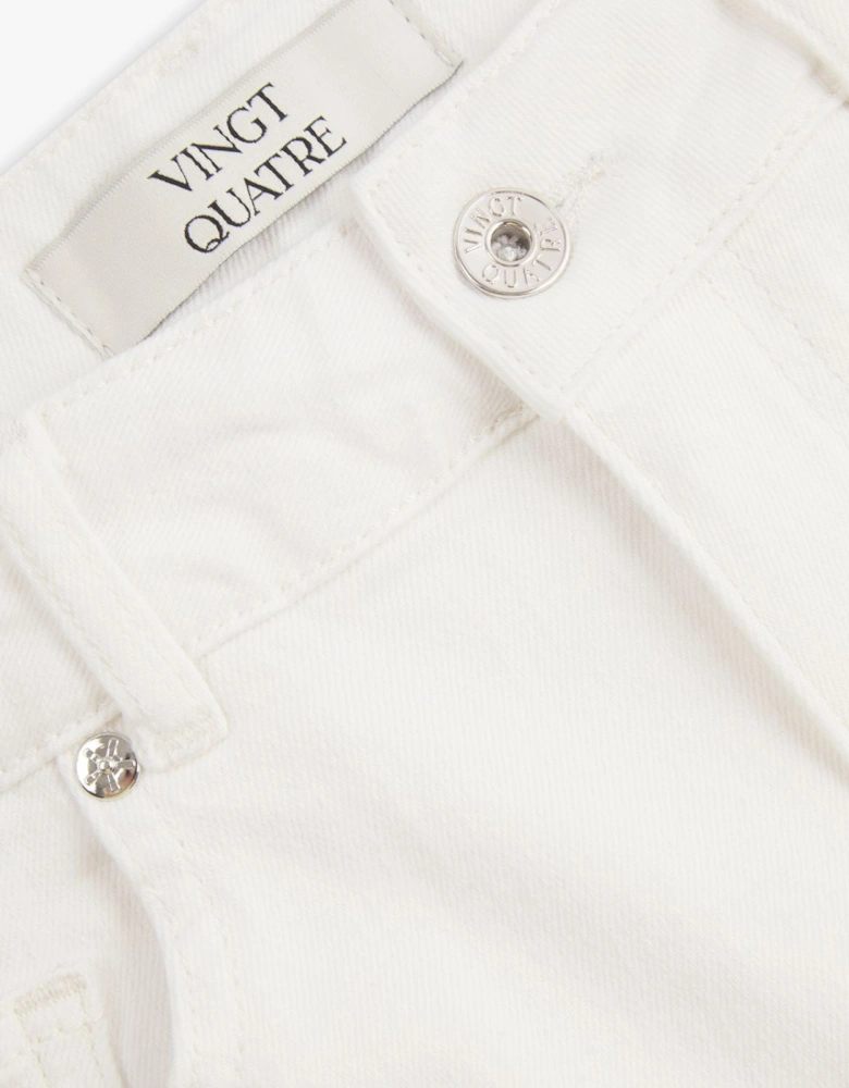 Vingt Quatre Taper Fit Chalk White Garment Dye Jeans