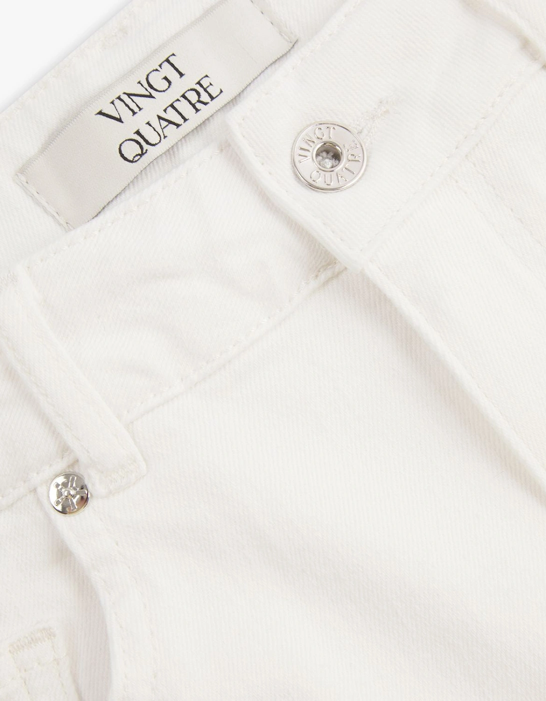 Vingt Quatre Taper Fit Chalk White Garment Dye Jeans