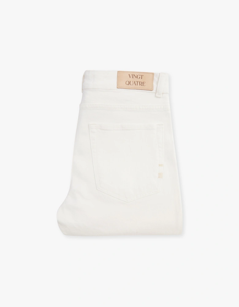 Vingt Quatre Taper Fit Chalk White Garment Dye Jeans