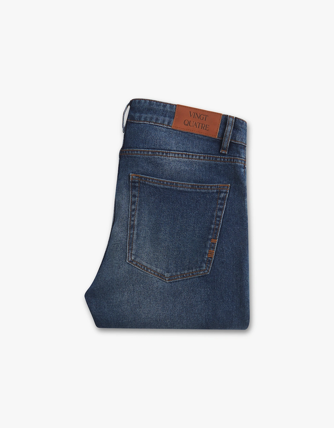 Vingt Quatre Taper Fit Mid Blue Jeans