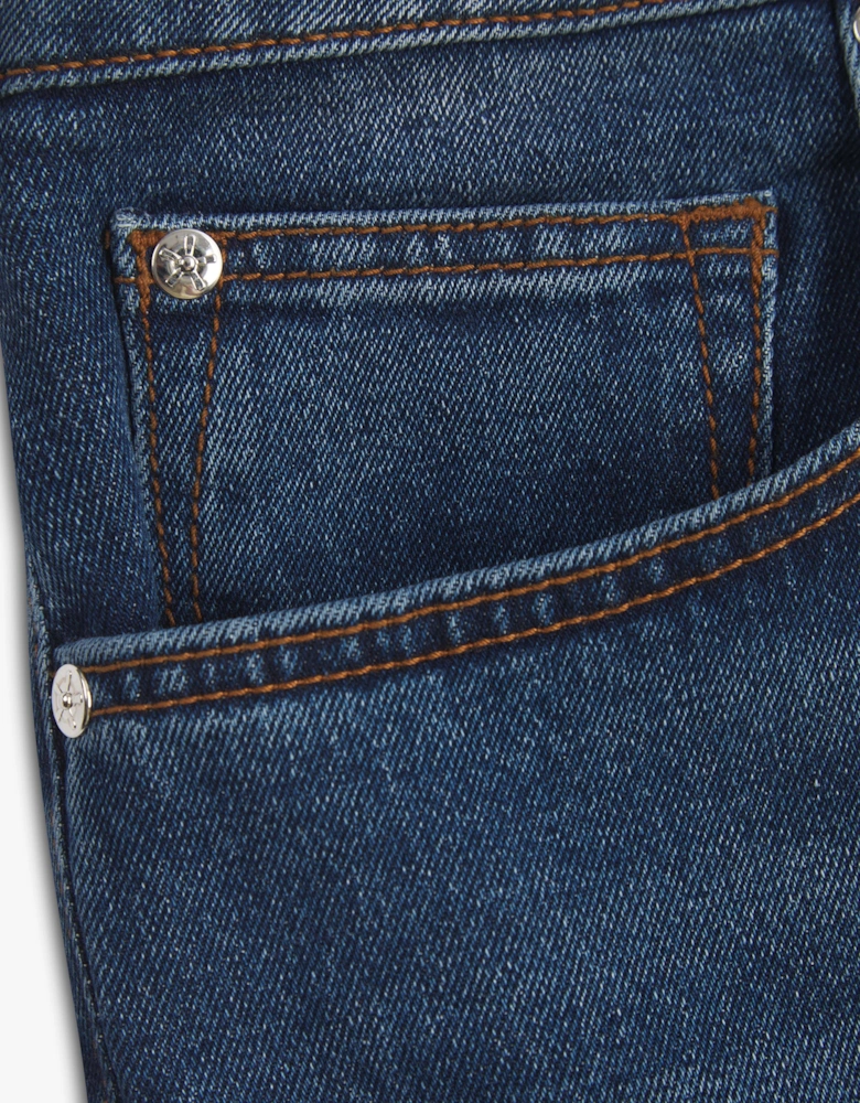 Vingt Quatre Taper Fit Mid Blue Jeans