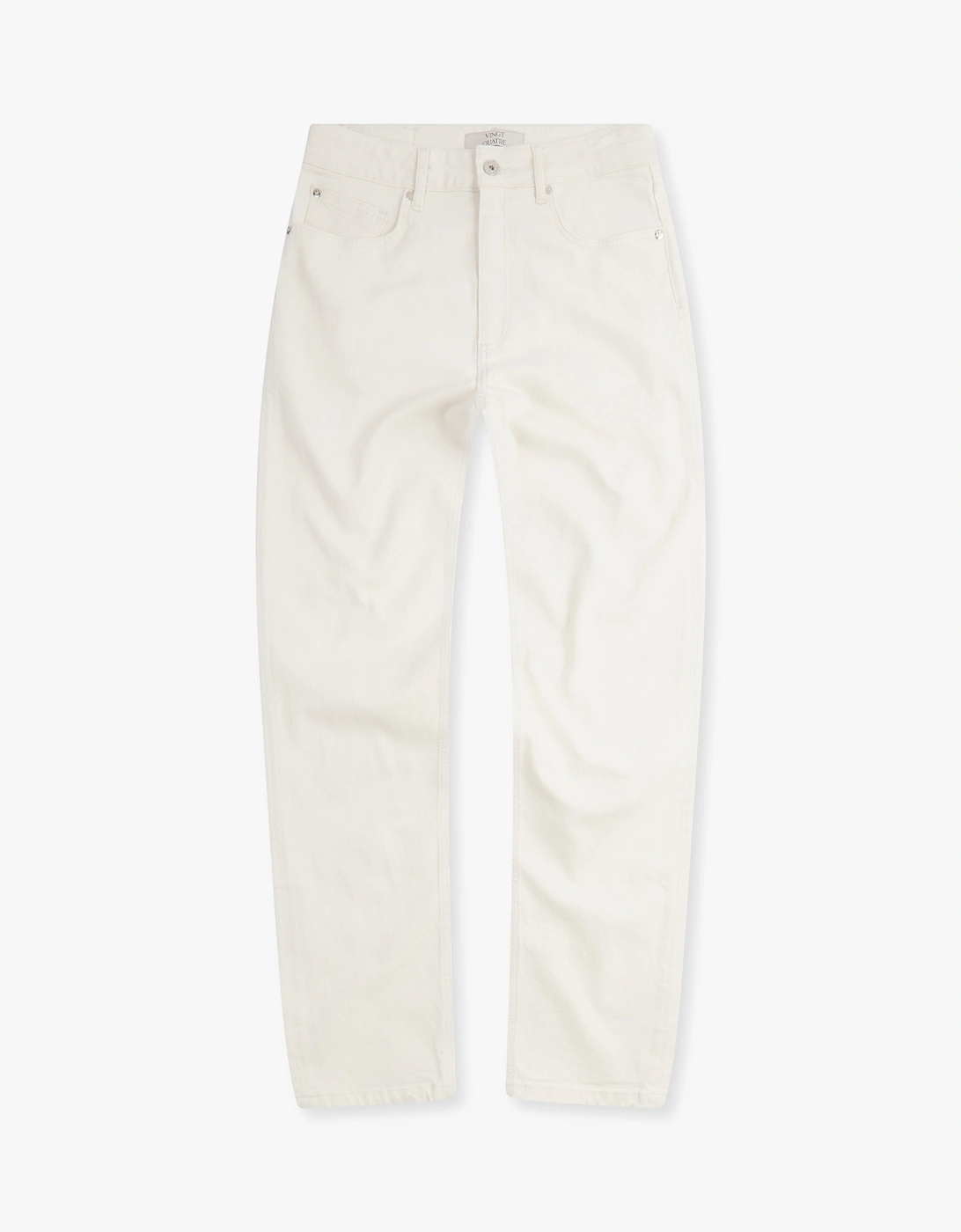 Vingt Quatre Denim Men's White Vingt Quatre Taper Fit Chalk Jeans - Size: 32/36