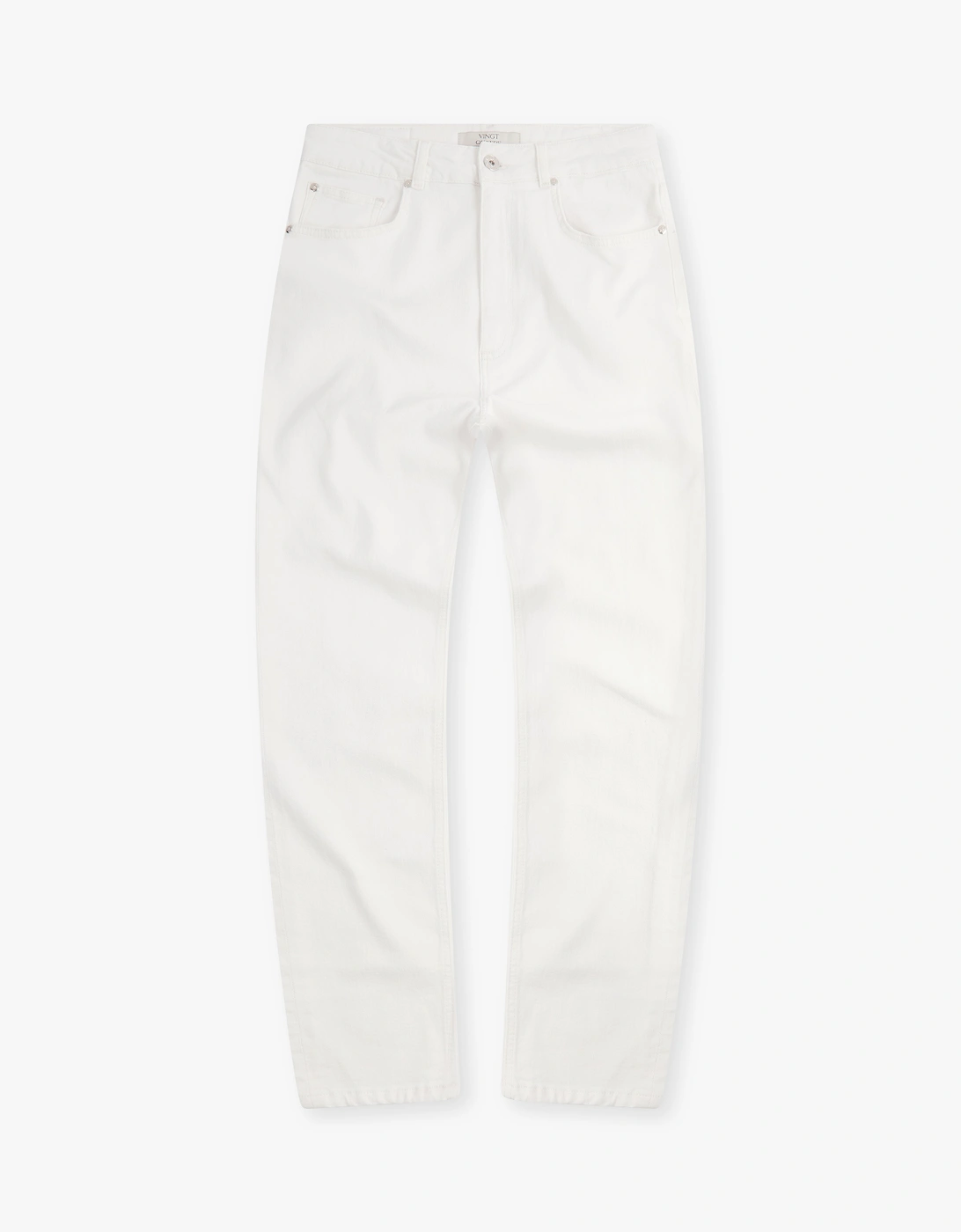Vingt Quatre Denim Men's White Vingt Quatre Slim Fit Chalk Gart Dye Jeans - Size: 32/36