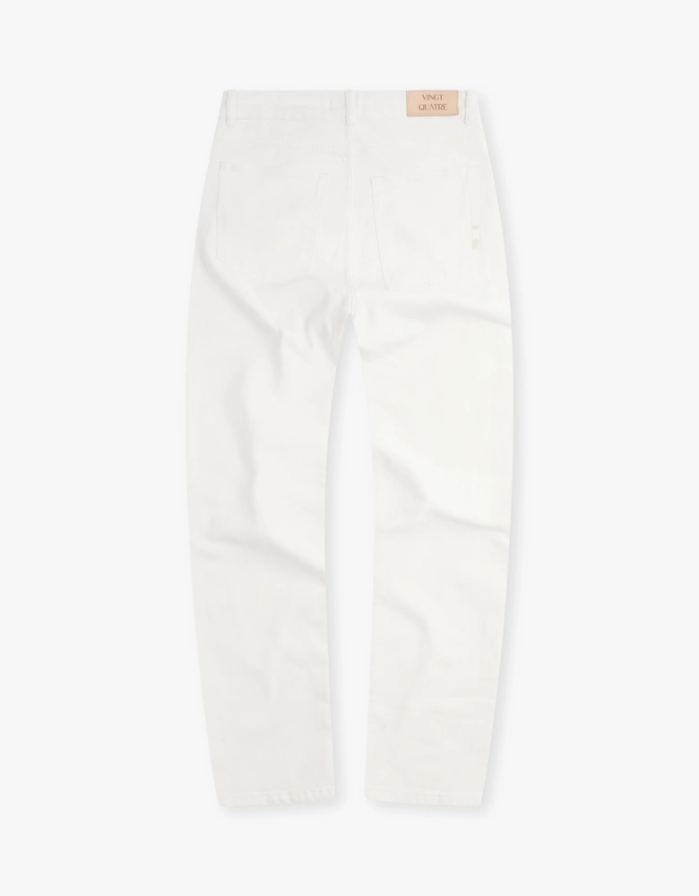 Vingt Quatre Slim Fit Chalk White Garment Dye Jeans