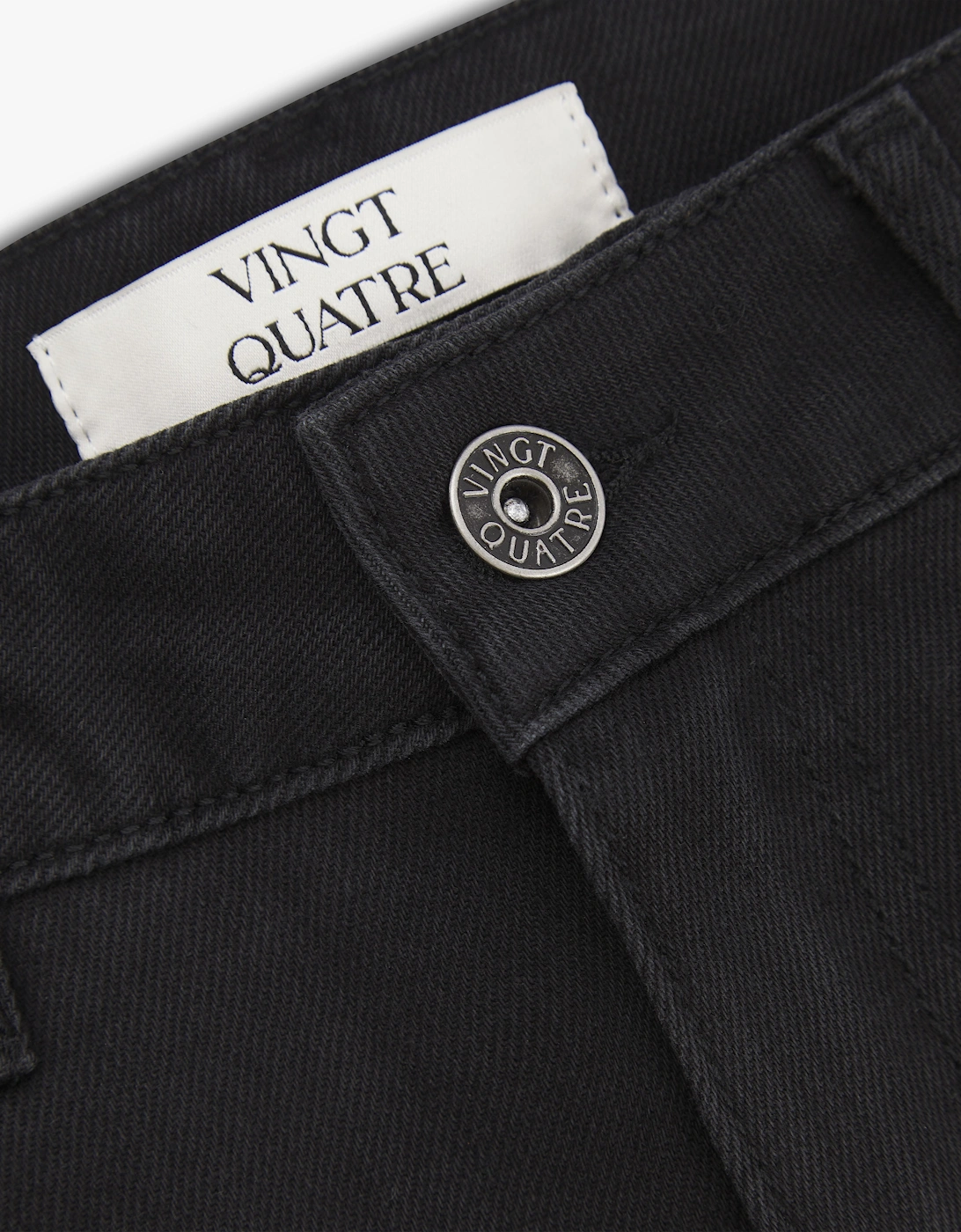 Vingt Quatre Slim Fit Washed Black Jeans