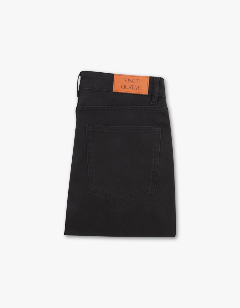 Vingt Quatre Slim Fit Washed Black Jeans