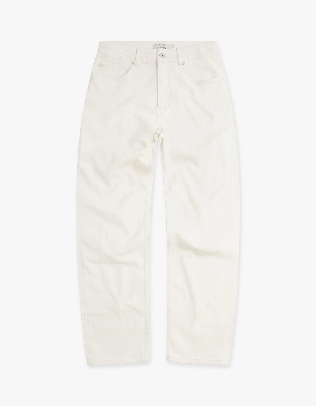 Vingt Quatre Denim Unisex White Vingt Quatre Straight Fit Chalk Jeans - Size: 40