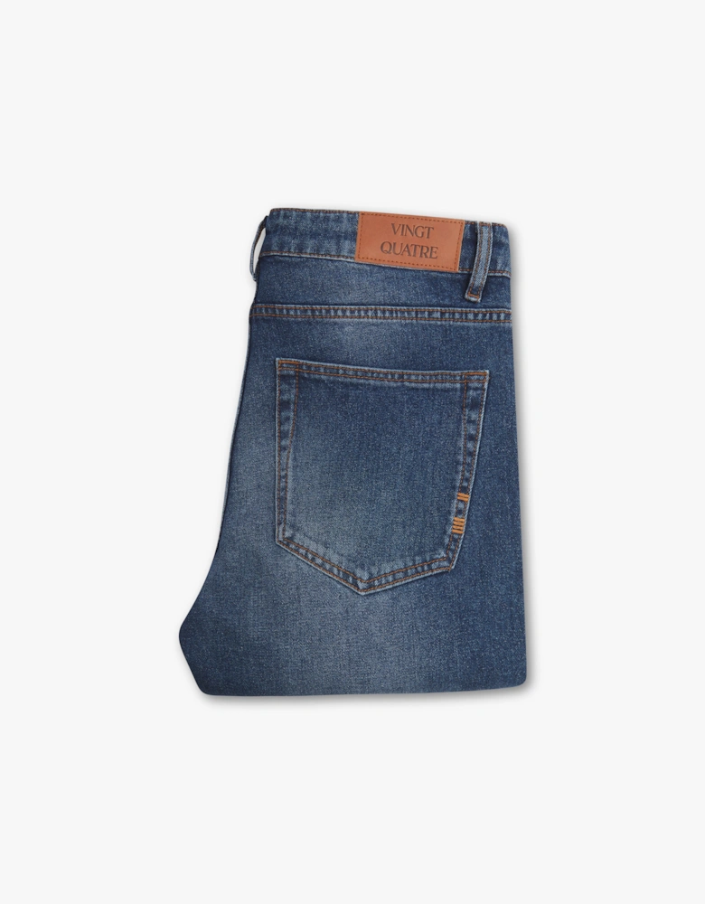 Vingt Quatre Slim Fit Mid Blue Jeans