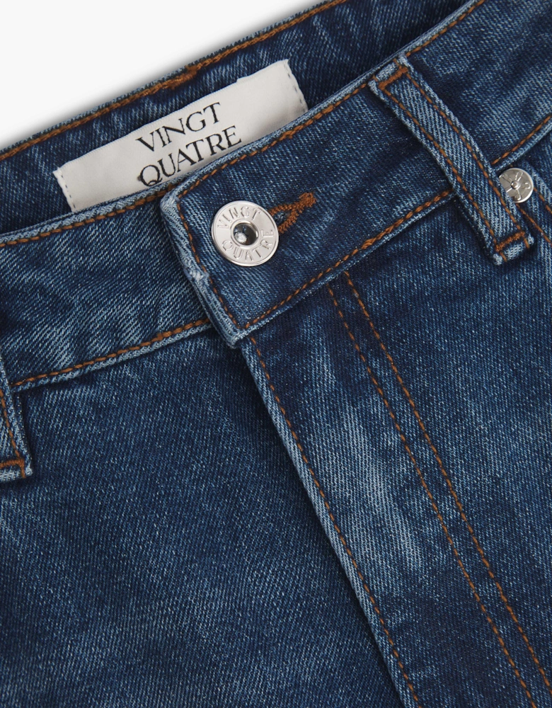 Vingt Quatre Slim Fit Mid Blue Jeans