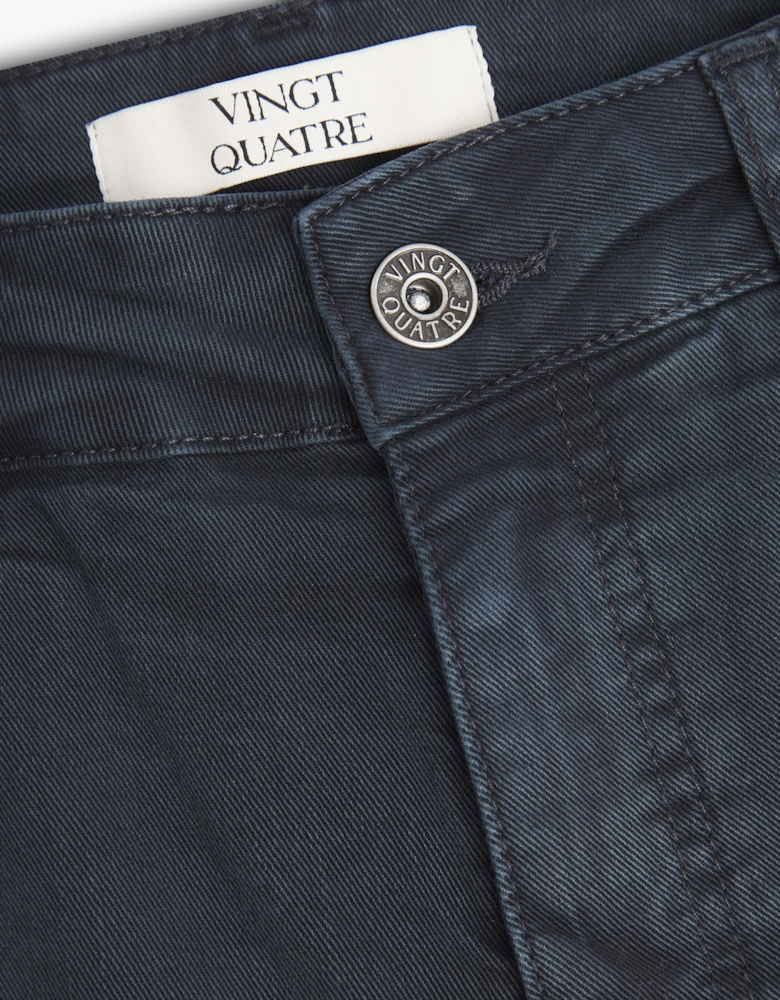 Vingt Quatre Taper Fit Navy Garment Dye Jeans