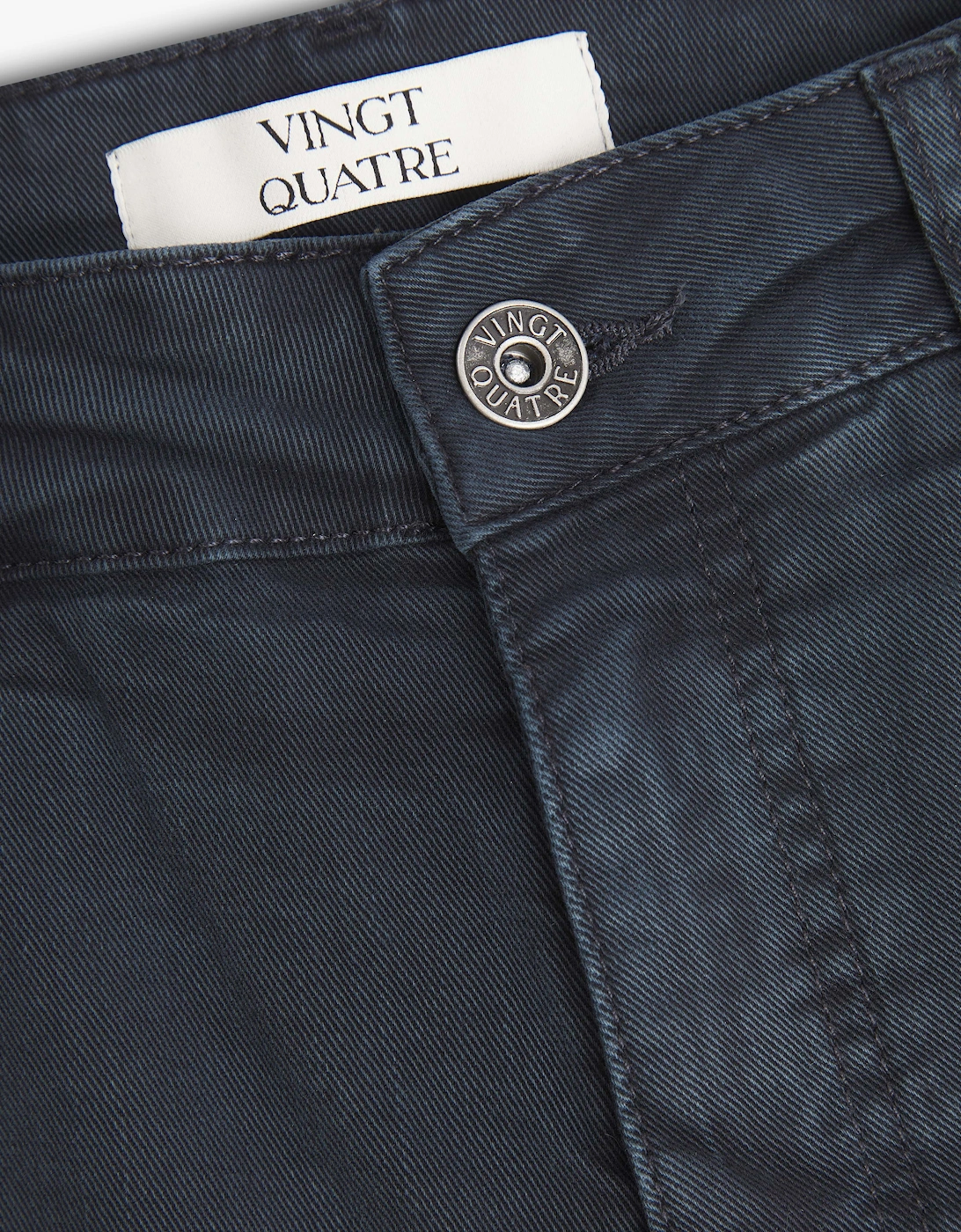 Vingt Quatre Taper Fit Navy Garment Dye Jeans