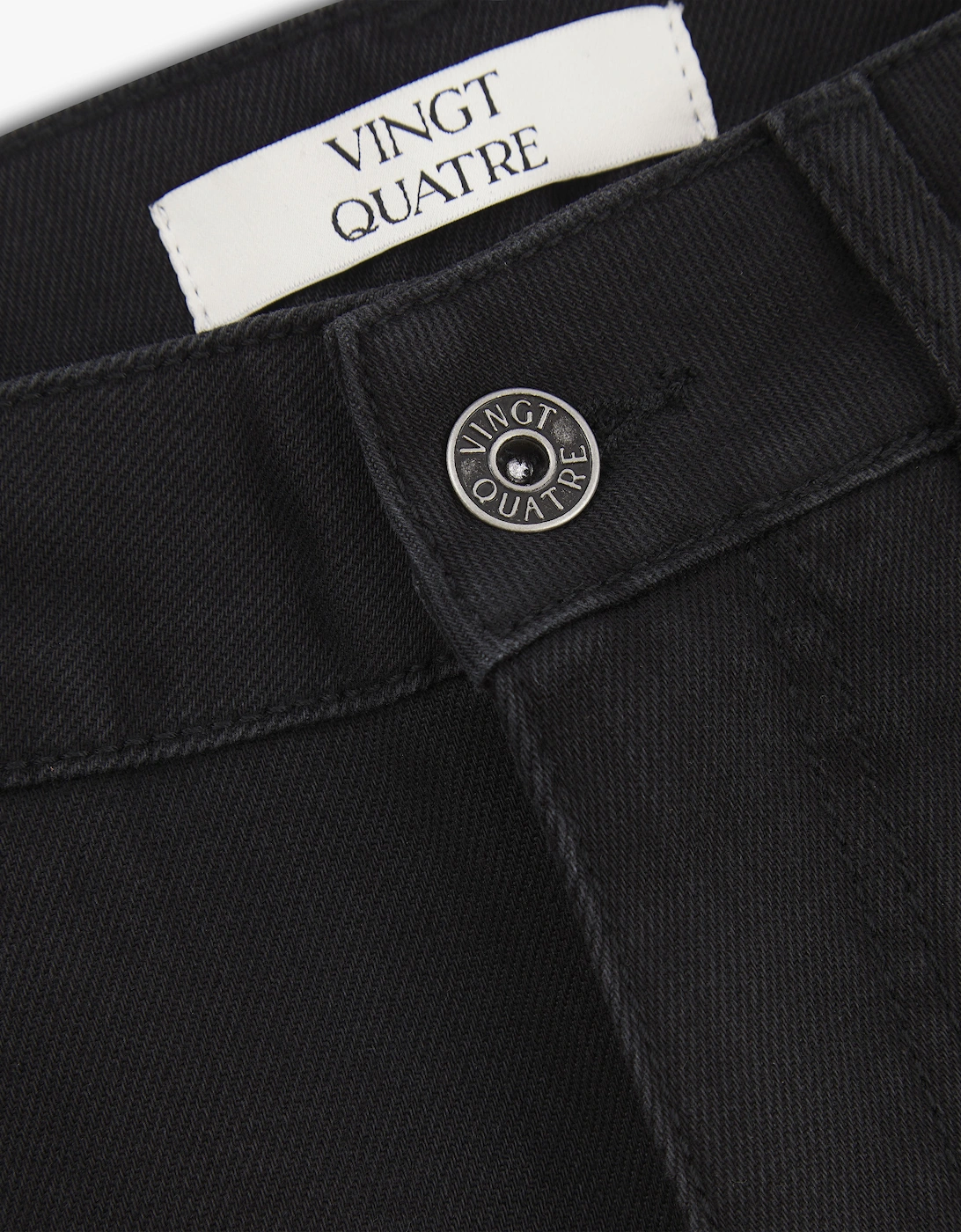 Vingt Quatre Taper Fit Washed Black Jeans