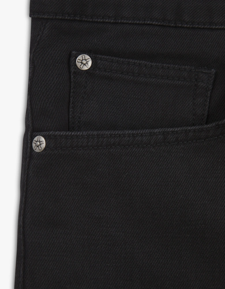 Vingt Quatre Taper Fit Washed Black Jeans