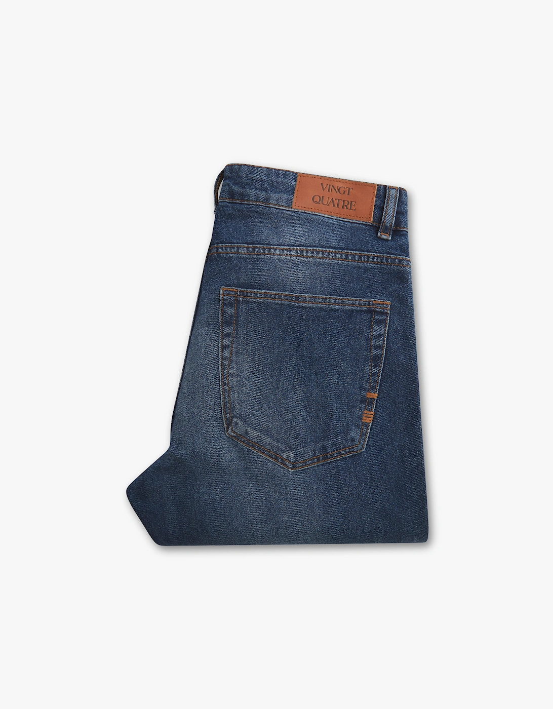 Vingt Quatre Straight Fit Mid Blue Jeans