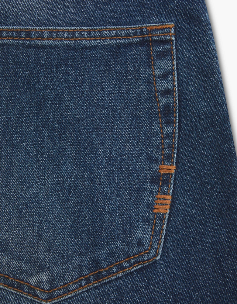 Vingt Quatre Straight Fit Mid Blue Jeans