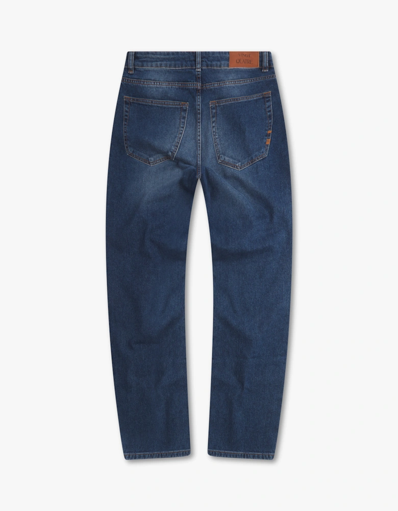 Vingt Quatre Straight Fit Mid Blue Jeans