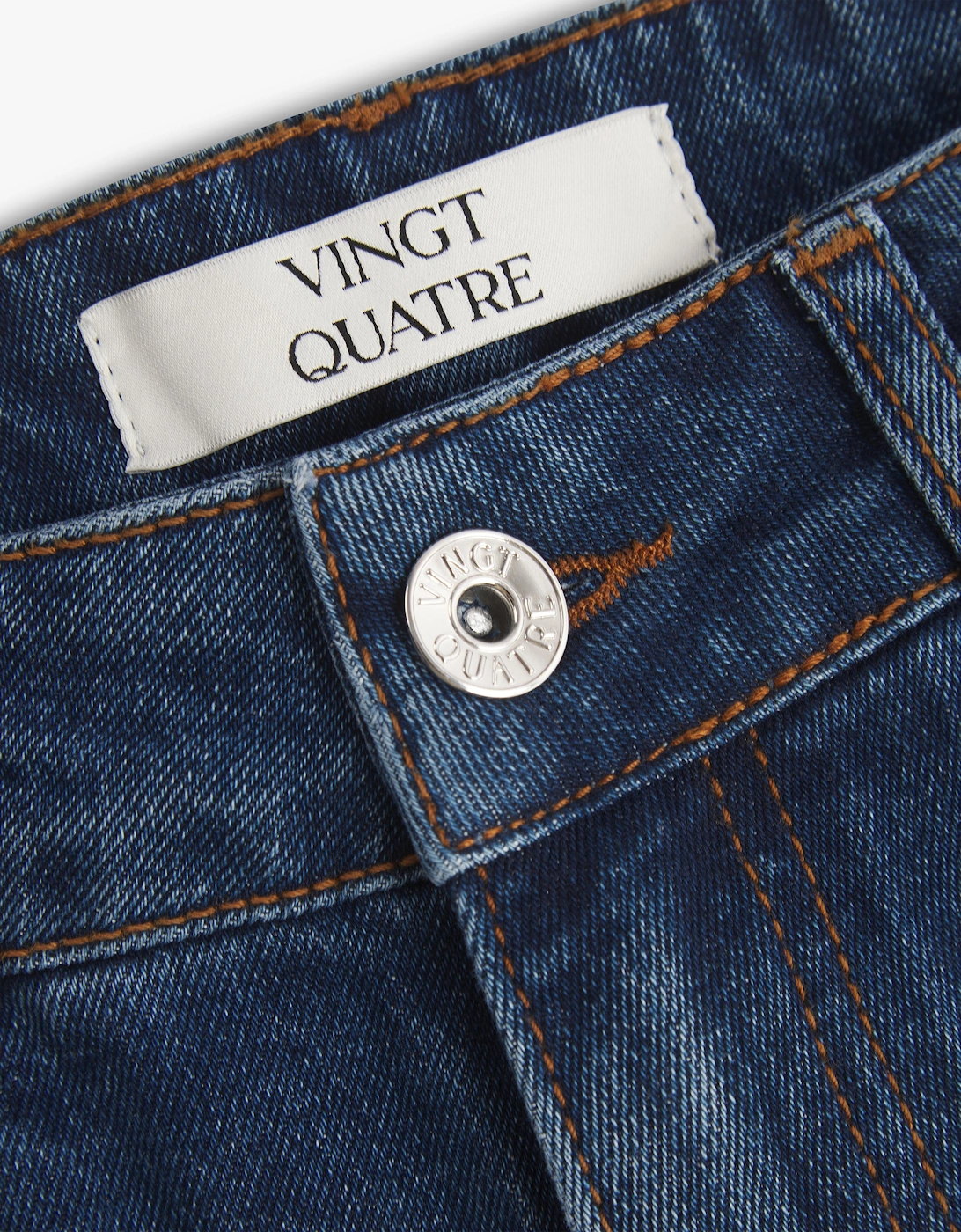 Vingt Quatre Straight Fit Mid Blue Jeans