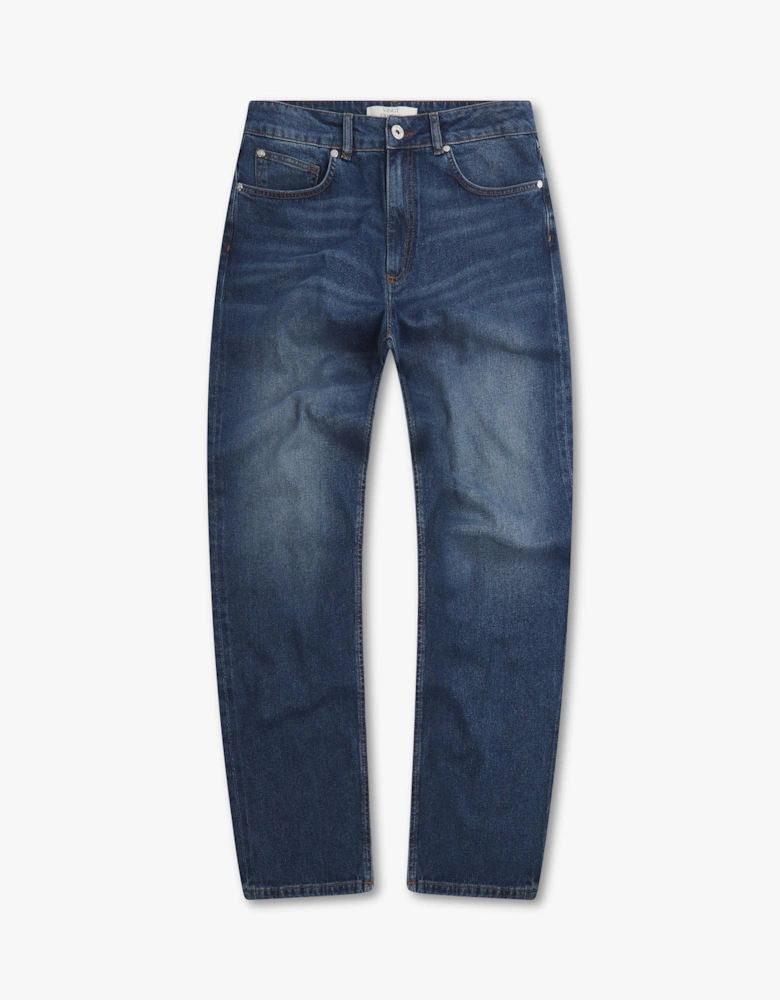 Vingt Quatre Straight Fit Mid Blue Jeans
