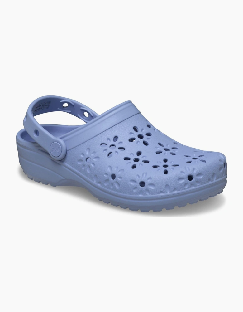 Classic Floral Cut Out Thermoplastic Women's Blue Haze Clogs
